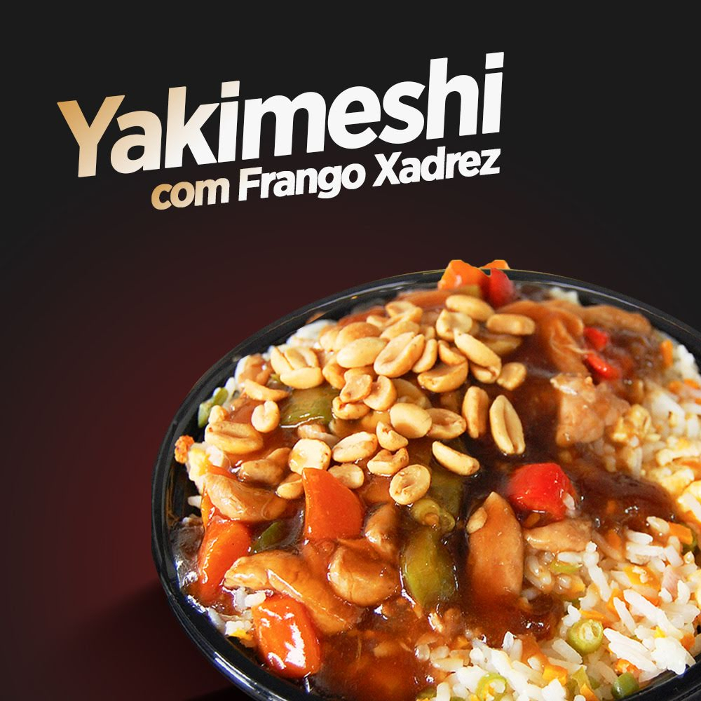 300g de yakimeshi acompanhado com 150g de frango xadrez (para 1 pessoa) Serve até 1 pessoa
