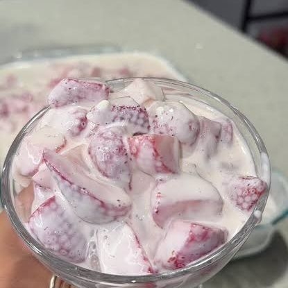 Fresas con crema (en charola)