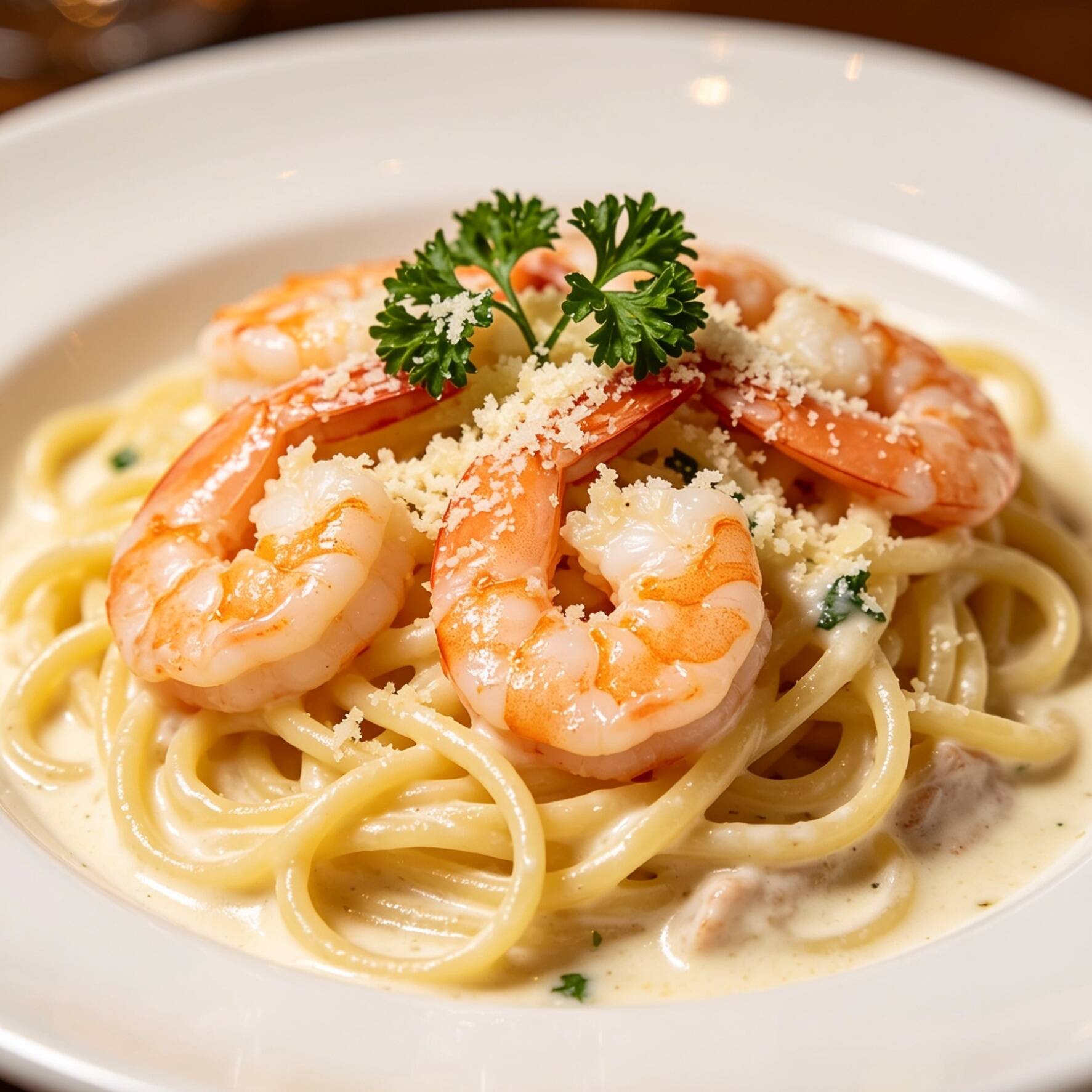 Espaguetis con camarones