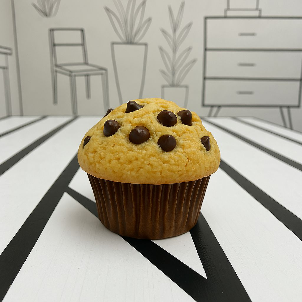 Muffin de Vainilla con Chispas de Chocolate