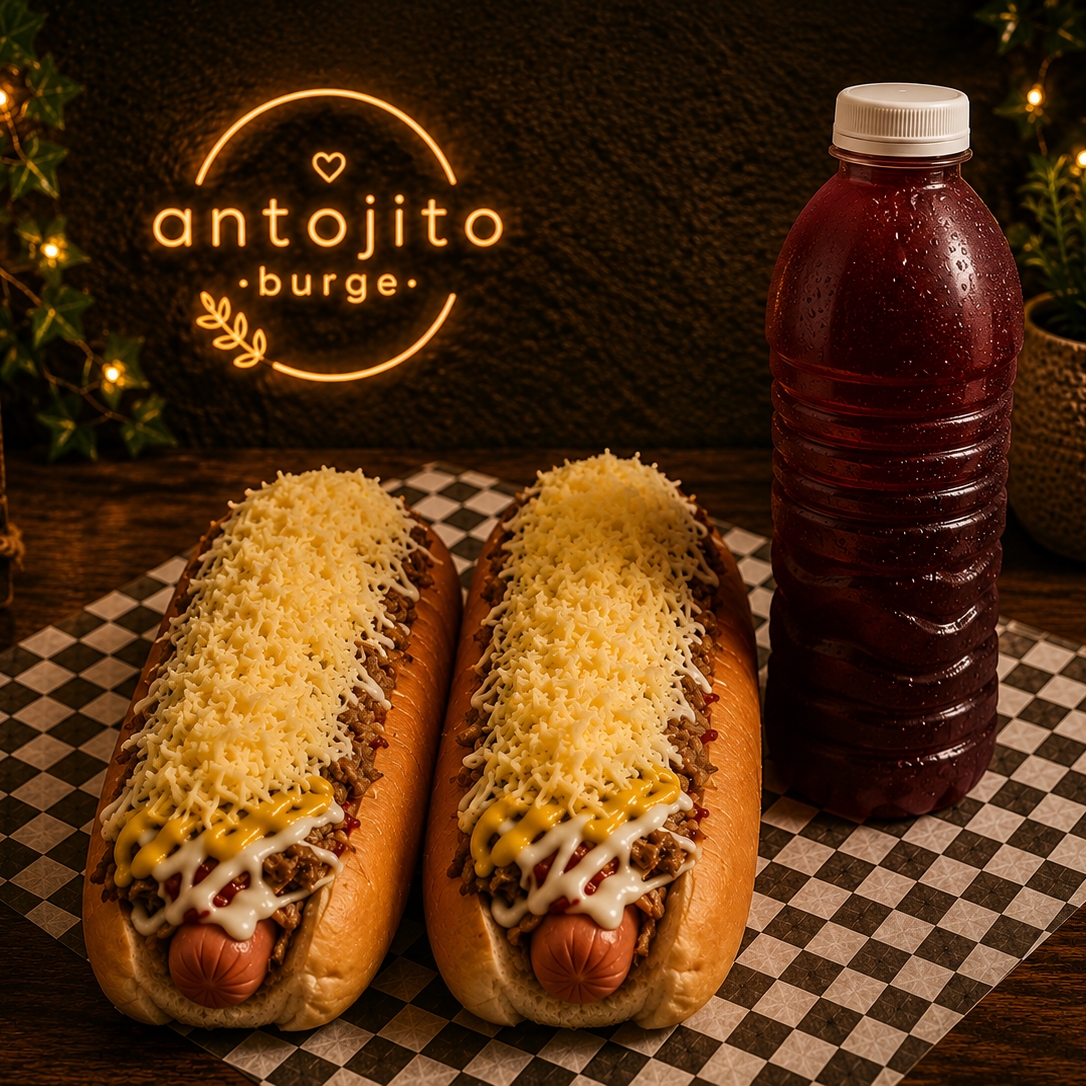 COMBO 1 - DOS HOT DOGS + BEBIDA