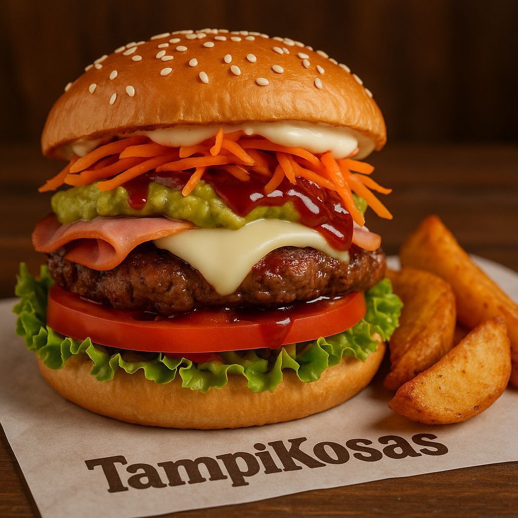 La GuacaBurger Con Papas Gajo