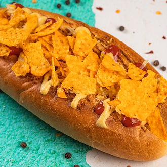 Hotdog doble cheese Doritos Nacho