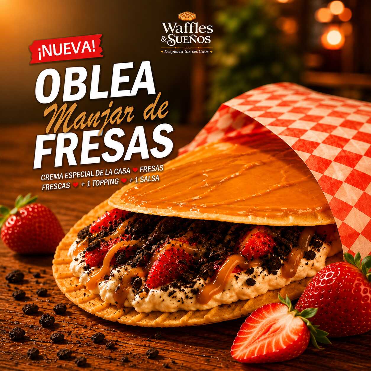 Oblea Manjar de Fresas