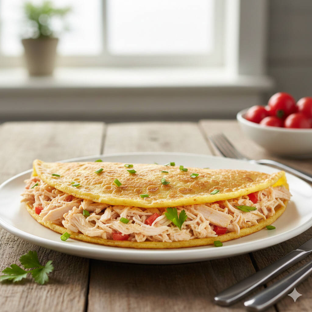 crepioca frango com tomate