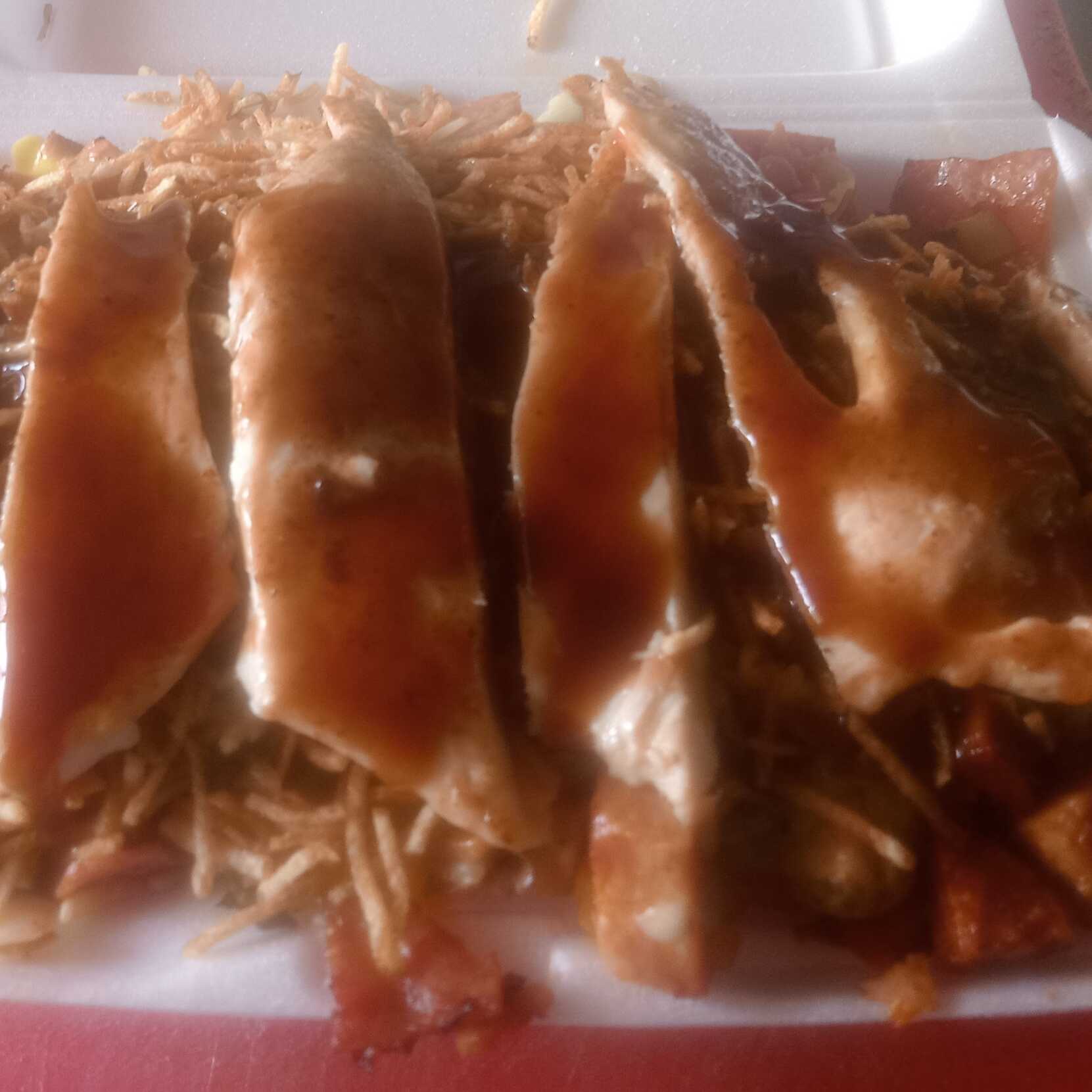 Salchipapas Especial +pechuga Plancha
