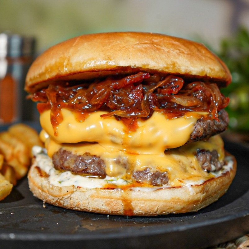 Hamburguesa Sweet Bacon + Papas Fritas
