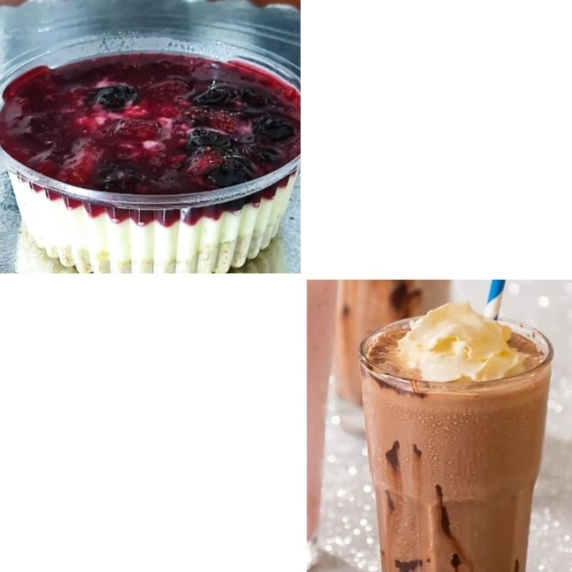 MALTEADA + POSTRE FRUTOS ROJOS