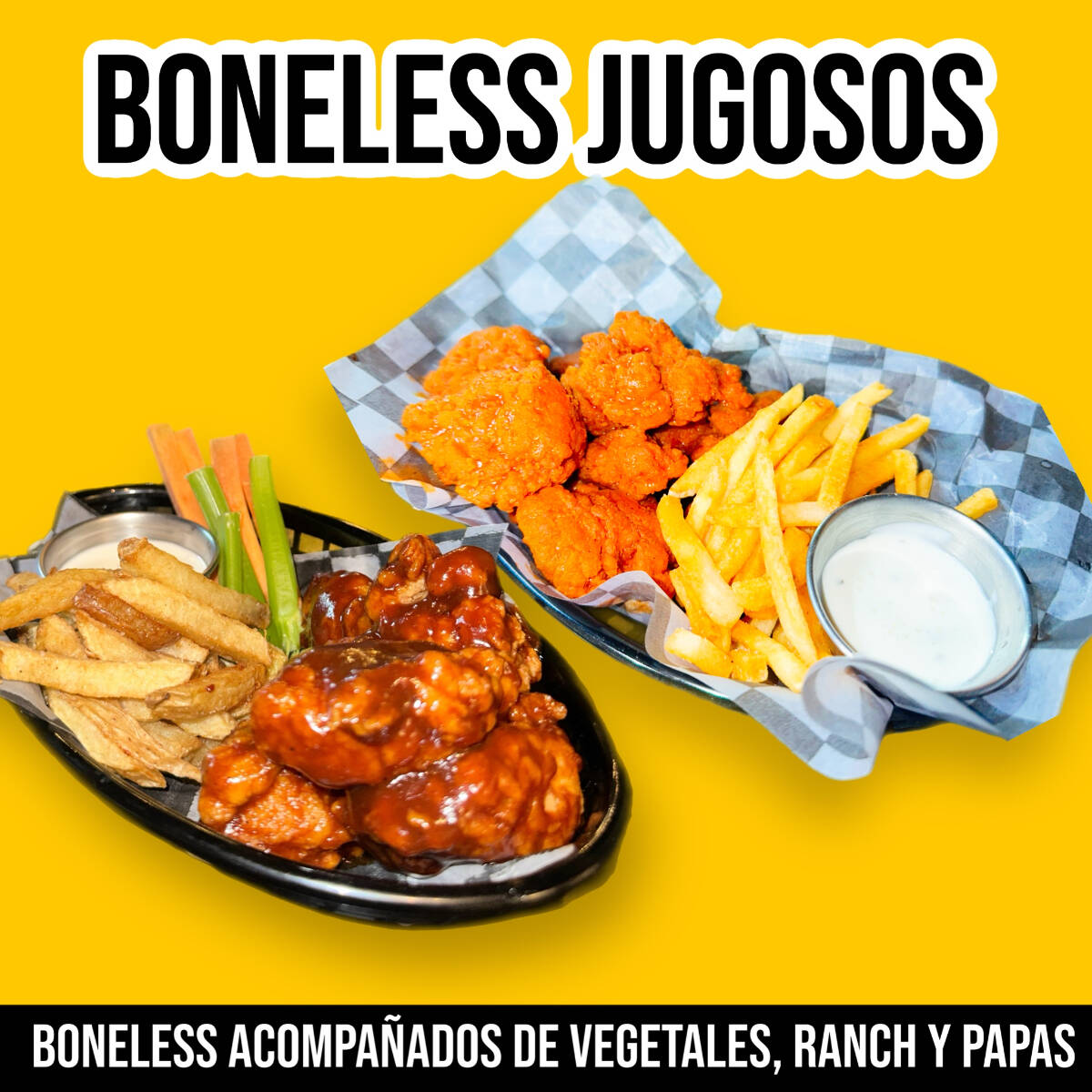 6 BONELESS C/PAPAS