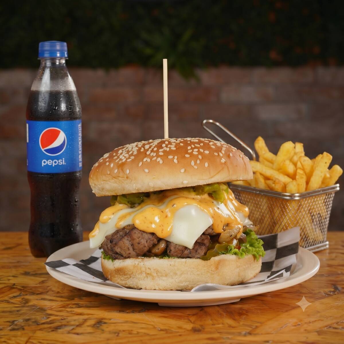 Hamburguesa Arrachera Combo