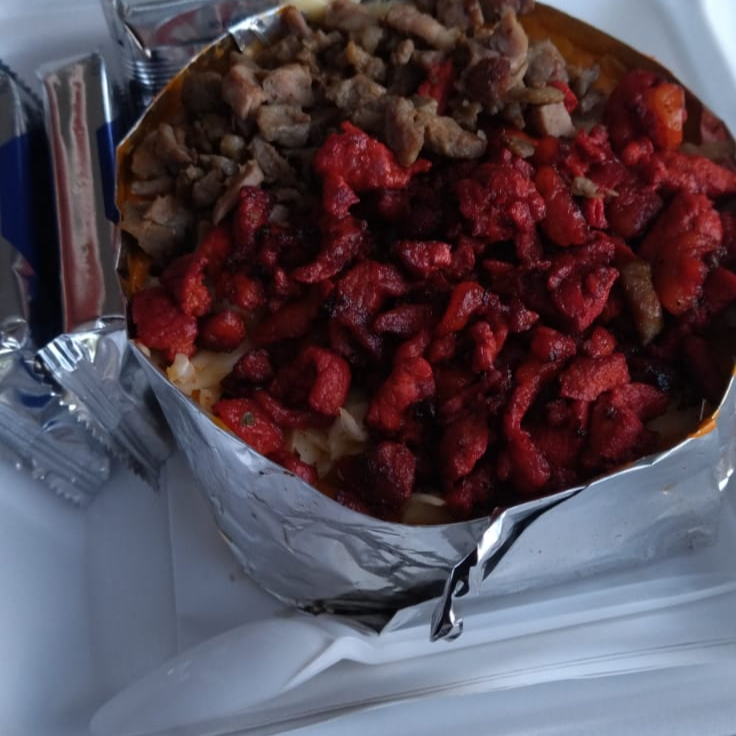 Papa Asada Mixta de Bistec y Trompo