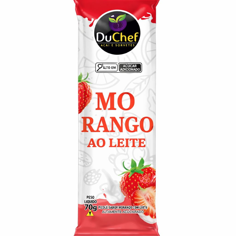 O clássico que todo mundo ama! Picolé cremoso feito com polpa natural de Morango e leite fresco. Sabor suave, textura macia e o doce na medida certa para o seu Dia. (Conteúdo: 70g)