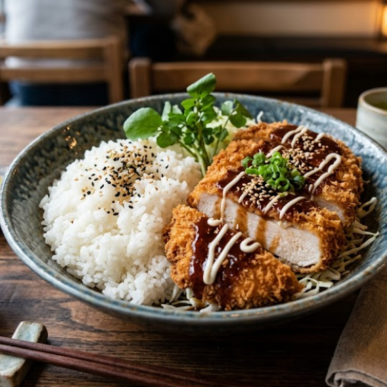 Arroz Gohan y Chicken Katzu