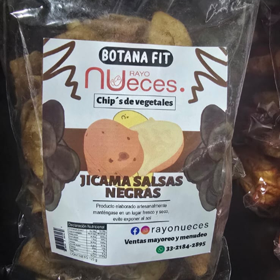 Botana Fit Jicama Salsas Negras 125 gramos.