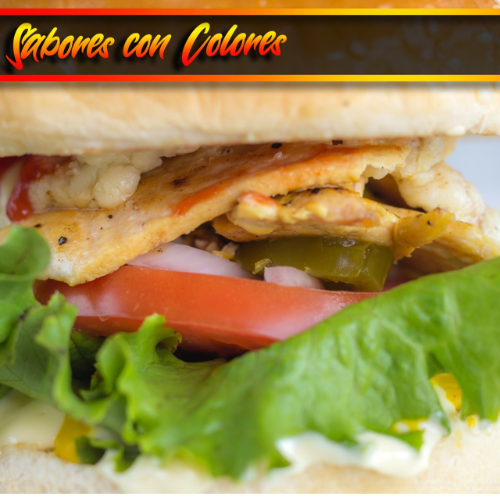 Hamburguesa de Pollo Asado con Papas
