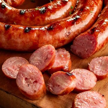 Linguiça de pernil fatiada