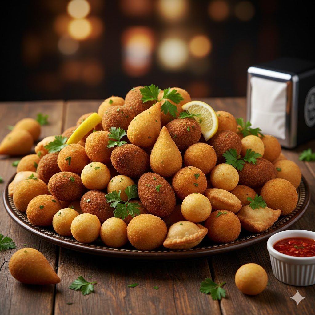 Delicie-se com nossos '70 Salgadinhos Fritos na Hora' da categoria 'Salgadinhos Fritos na Hora'. Uma seleção feita especialmente para você, onde cada salgadinho carrega consigo mais de uma década de tradição culinária. Com uma textura irresistivelmente crocante e um sabor inconfundível, esses petiscos prometem ser a atração perfeita para qualquer ocasião. Seus convidados vão se apaixonar por cada mordida, criando memórias duradouras de um evento deliciosamente inesquecível.
