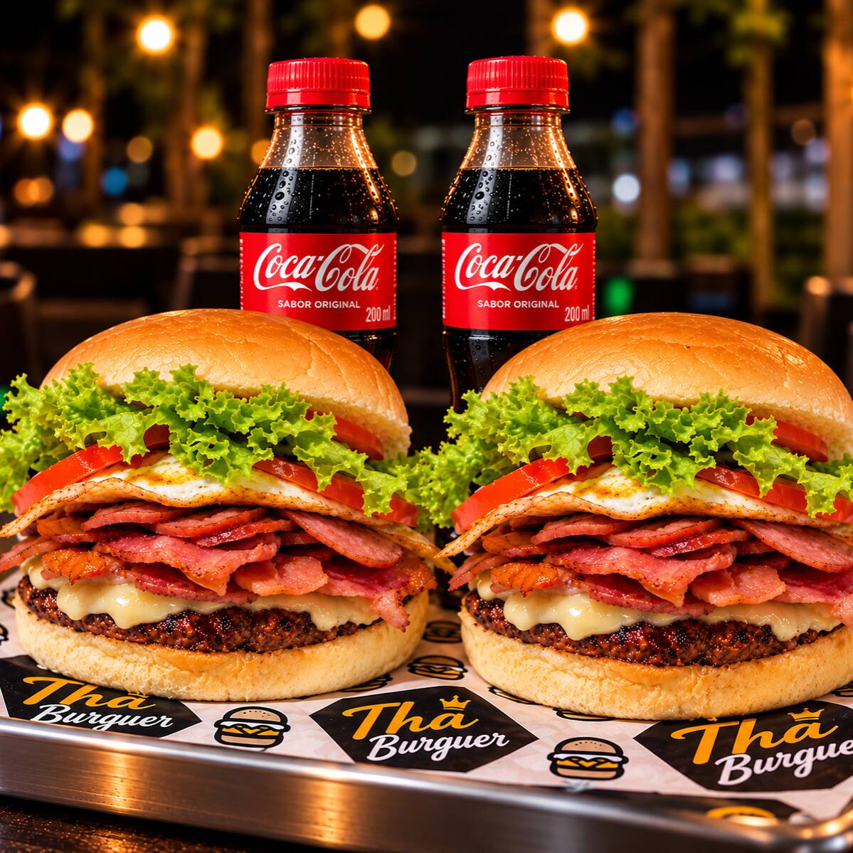 2 X TUDO TRADICIONAL : Pão de brioche , Bacon , Calabresa , Ovo , Presunto ,Mussarela , Alface e Tomate