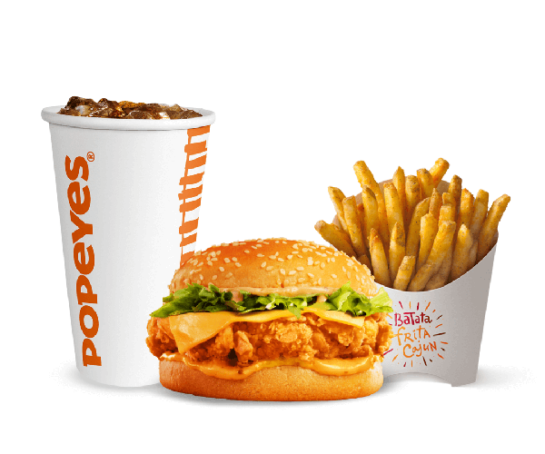 Sanduíche Clássico Nola Rose + Fritas Cajun + Bebida a sua escolha!
 
Clássico Nola Rose: Filé 100% peito de frango empanado e crocante com fatia de queijo, alface e molho exclusivo Nola Rose.