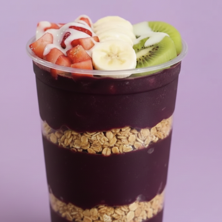 Escolha a sua melhor opção e pronto. Todos com leite condençado e granola.