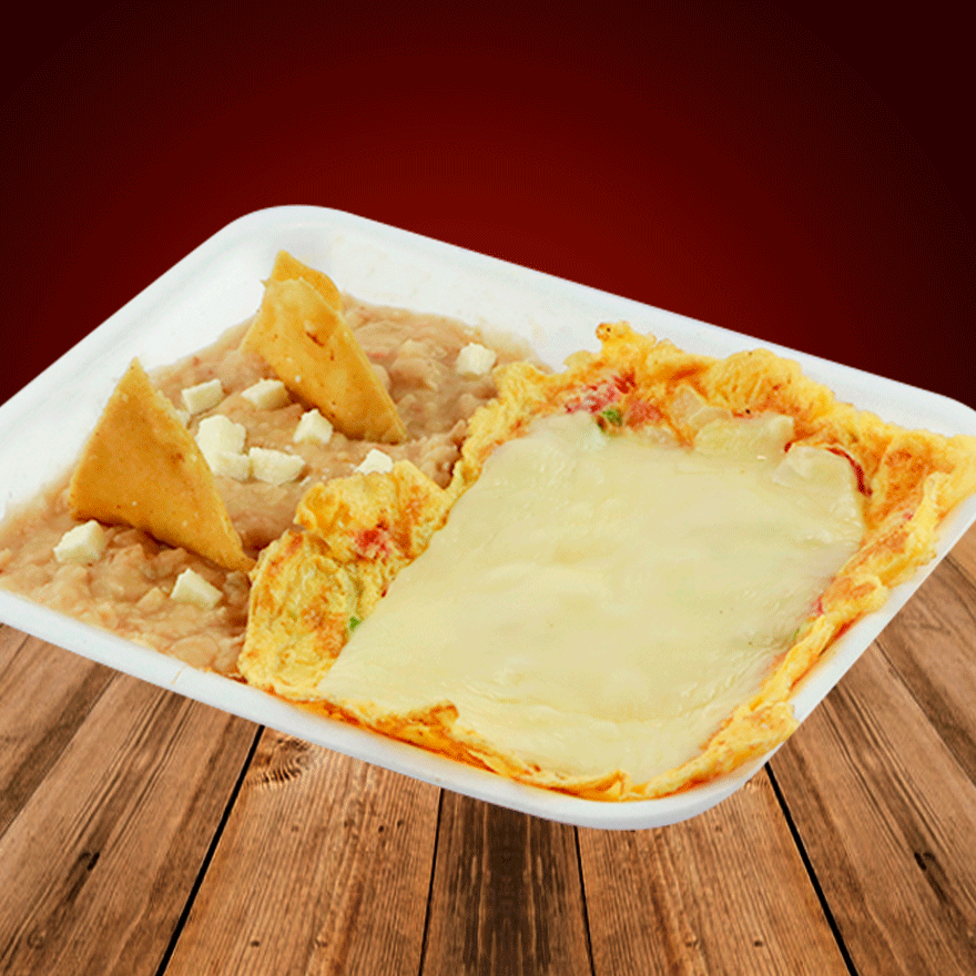 Omelet A La Mexicana Con Queso Y Frijoles