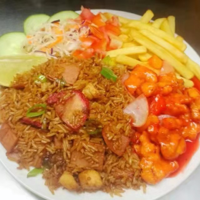 Combo 9 Arroz Cantones Trocitos de Pollo Agridulc