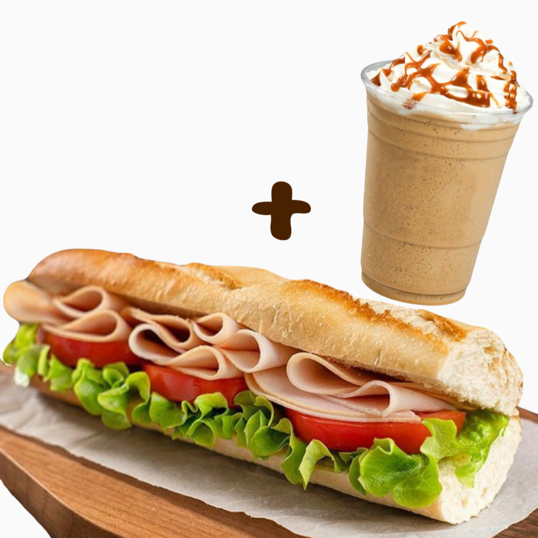 Combo Baguette Pierna de Pavo mas Frappe