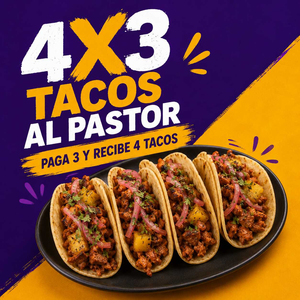 4X3 TACOS AL PASTOR