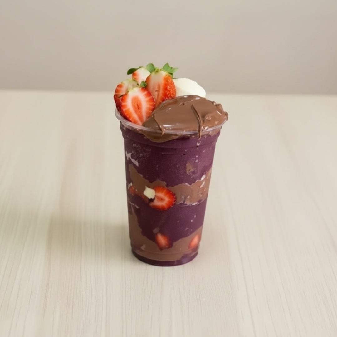 Açaí 400ml com 4 adicionais à sua escolha, perfeito para uma experiência deliciosa e personalizada.
