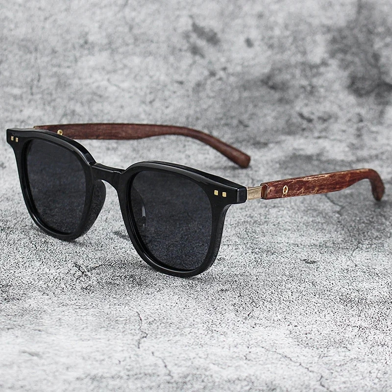 Lentes Polarizados Redondos Unisex de Madera