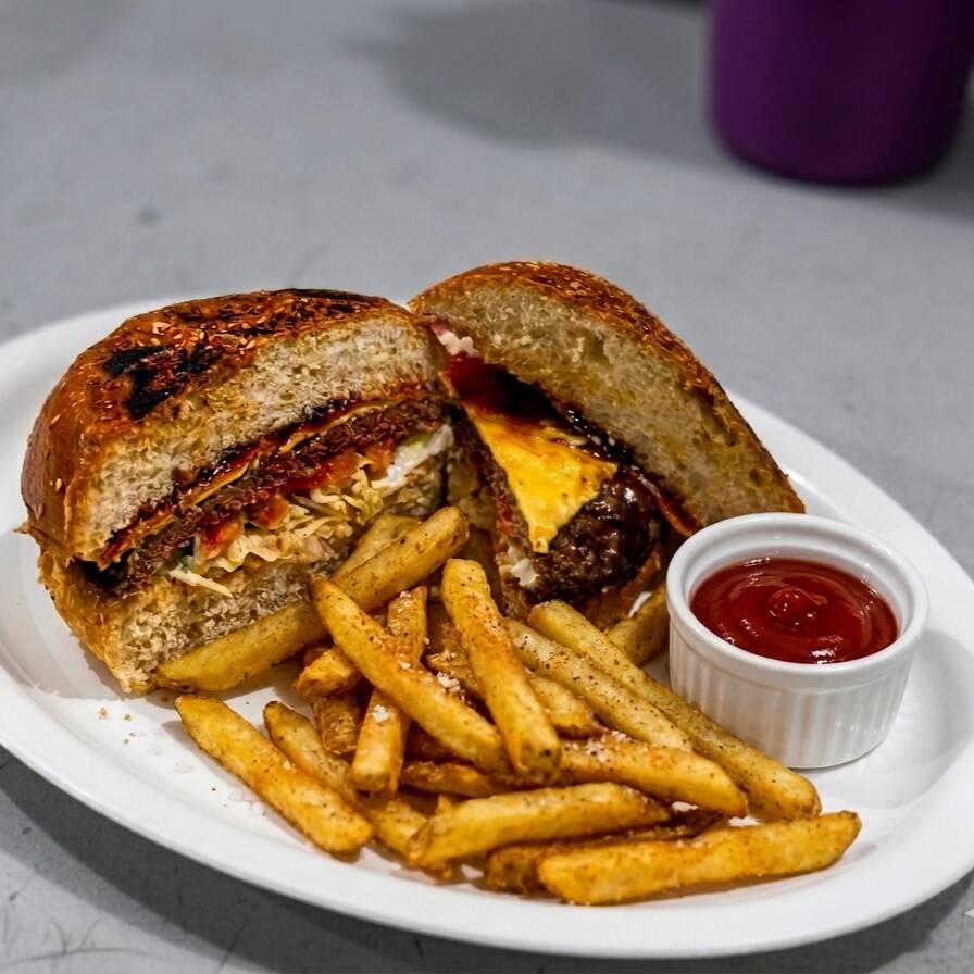 Hamburguesa Clásica Con Papas