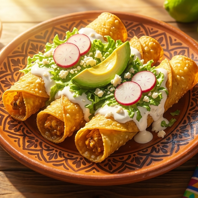 Tacos Dorados de Pollo