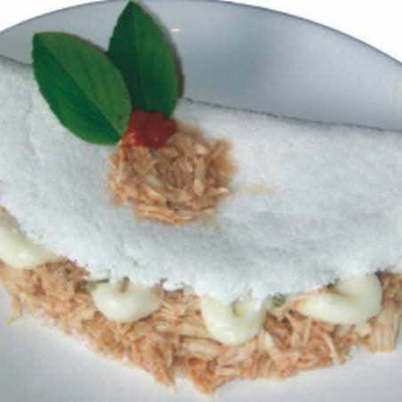 Tapioca recheada c frango e Catupiry