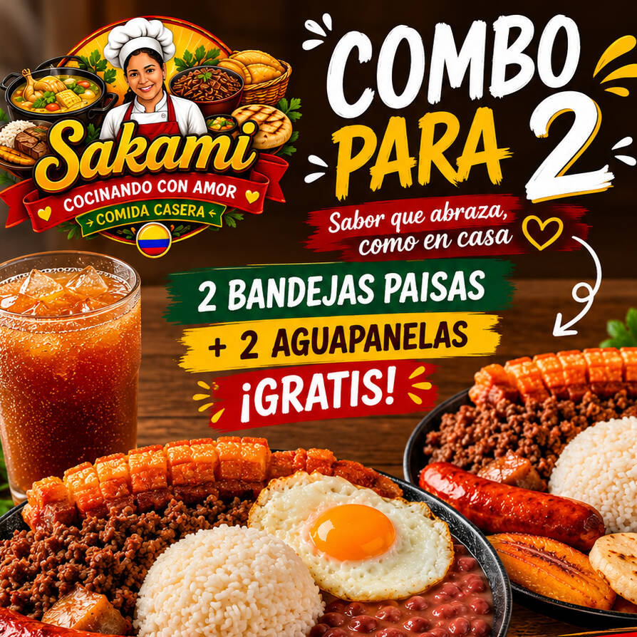 Combo Paisa Ejecutivo: 2 Bandejas Paisas + Bebida