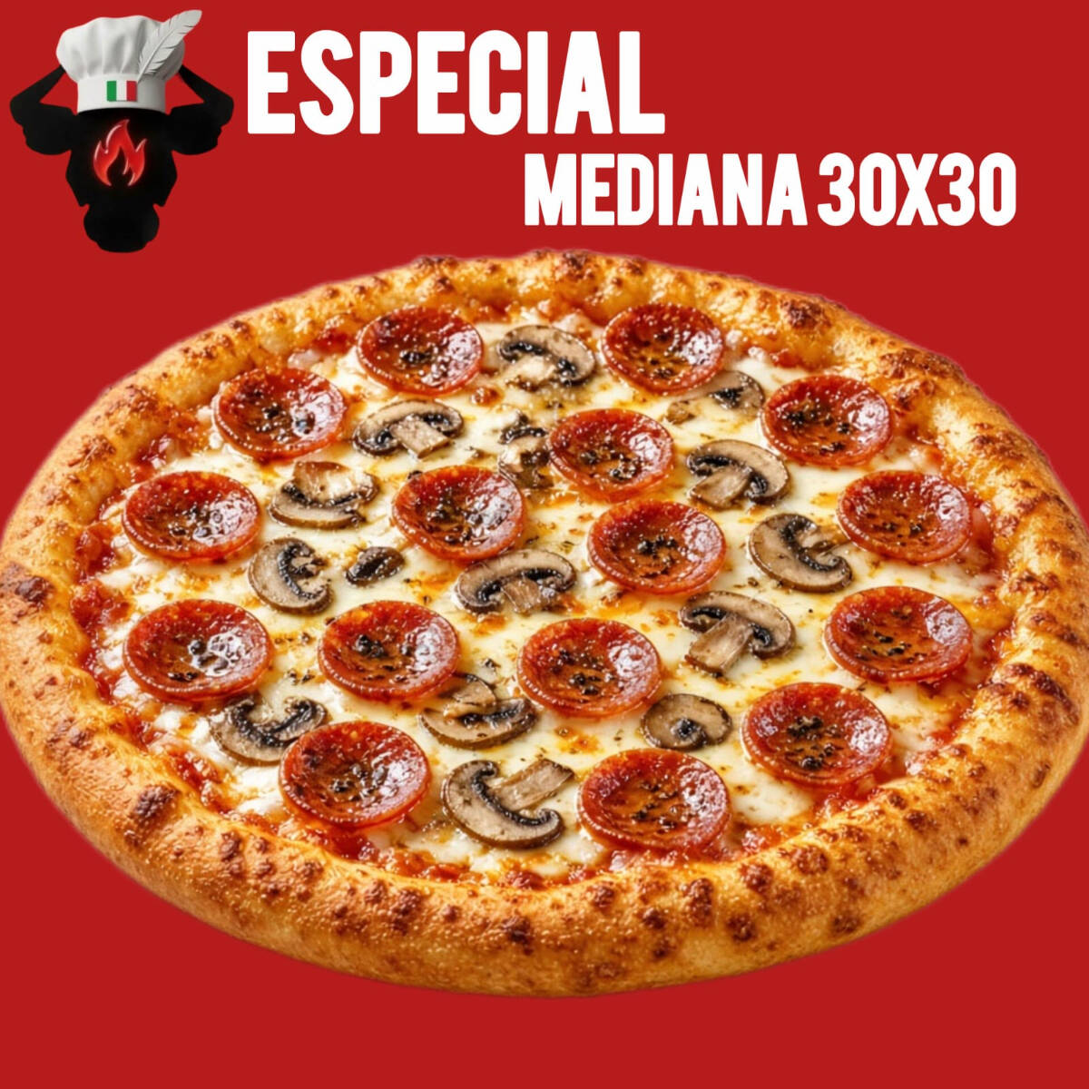 PIZZA MEDIANA 30X30 ESPECIAL