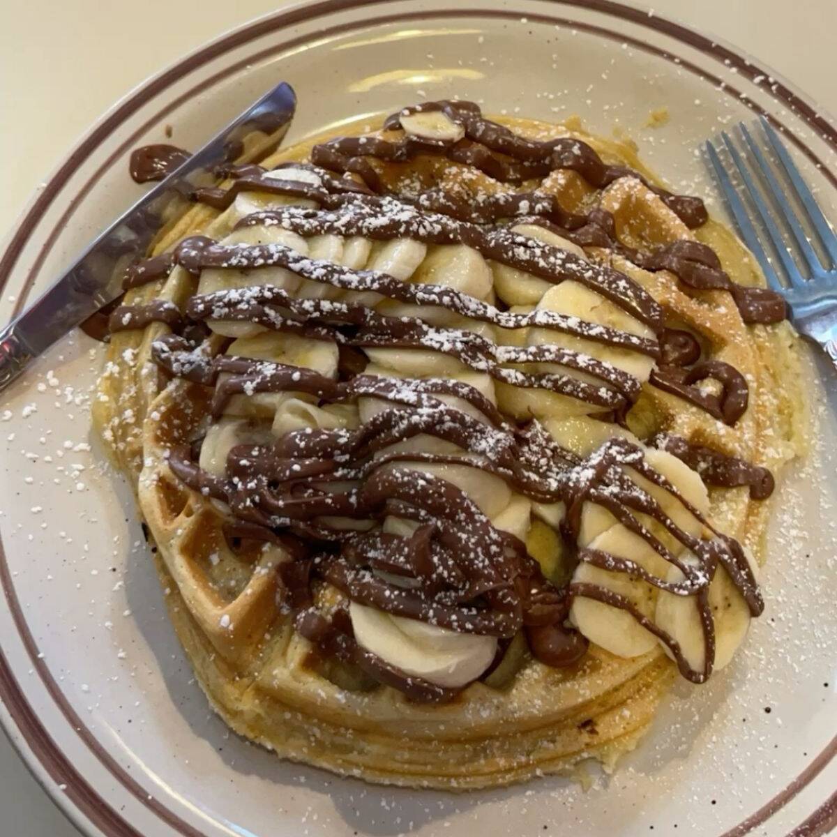 Waffles de NUTELLA con Plátano.