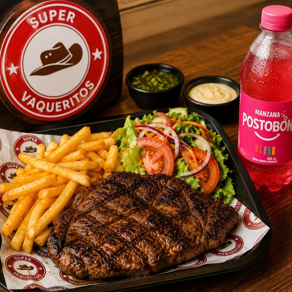 Promo 2 por 1 Vaqueritos Carne más Bebida