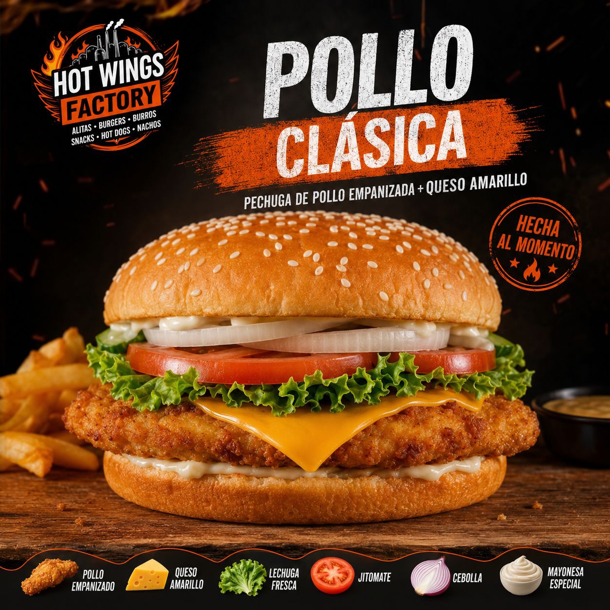 HAMBURGUESA POLLO