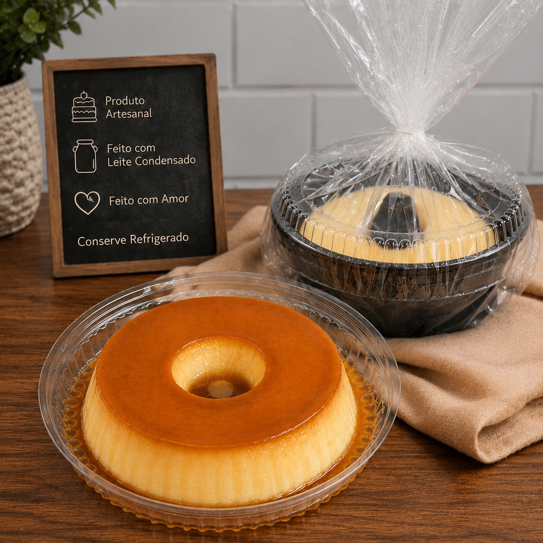 Pudim artesanal de leite condensado, super cremoso, lisinho e sem furinhos. Assado em banho-maria e finalizado com uma deliciosa calda de caramelo.