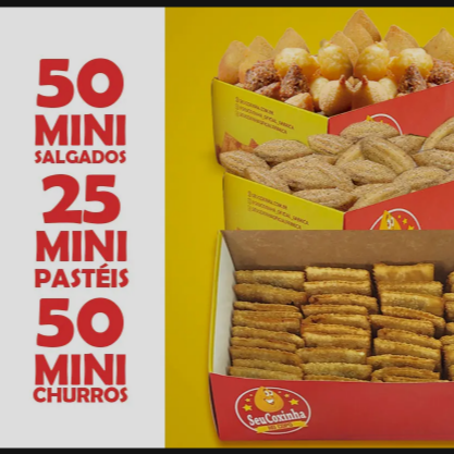 O 'Combo 3 em 1' é uma oferta irresistível da categoria 'Super Promoções'. Este pacote combina 50 mini salgados, meticulosamente preparados para proporcionar um sabor inigualável. Além disso, inclui 25 mini pastéis, cuidadosamente recheados e fritos à perfeição. Para completar, são servidos também 50 mini churros, crocantes por fora e macios por dentro, com um doce recheio que vai derreter na sua boca. Um verdadeiro deleite gastronômico que agrada a todos os paladares!