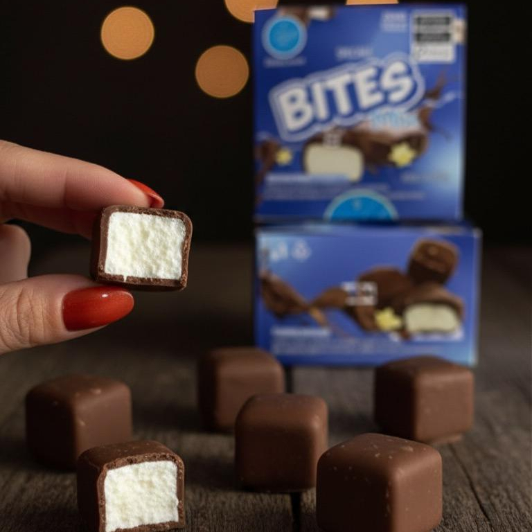 Delicie-se com nossos irresistíveis bombons de sorvete! A caixa contém 12 bombons individuais, ideais para compartilhar ou saborear aos poucos. (Imagem meramente ilustrativa)
