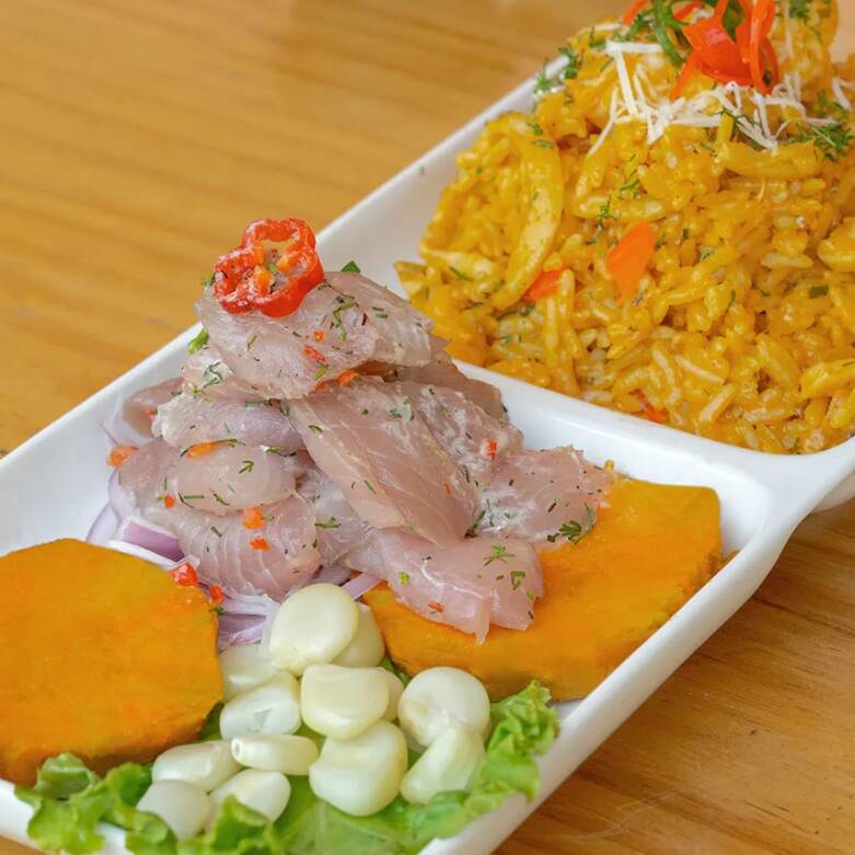 Arroz con Mariscos + Ceviche de Pescado