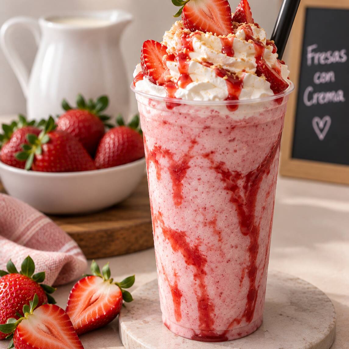 Frappé de Fresas con Crema