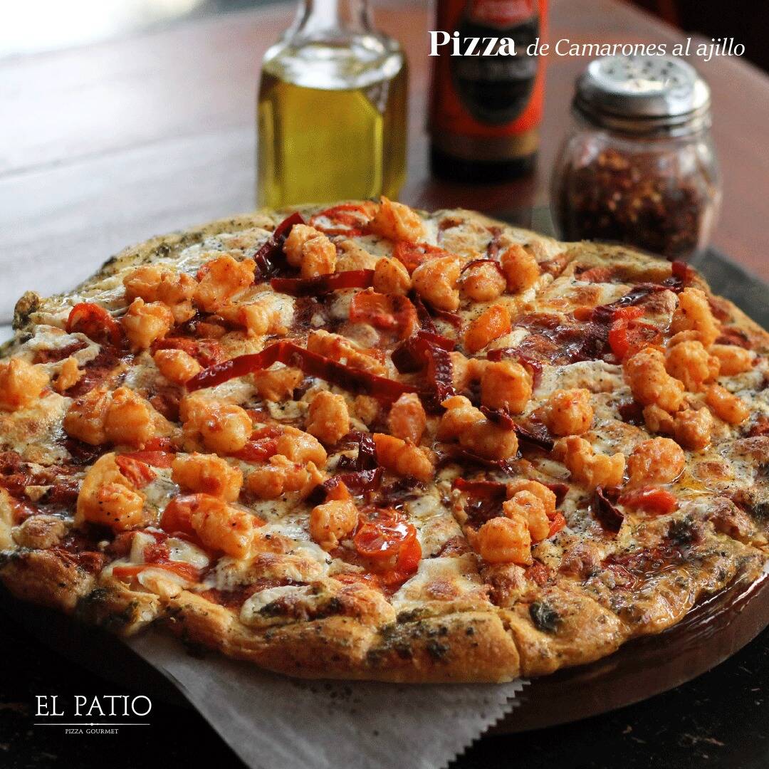 Pizza de Camarones al Ajillo