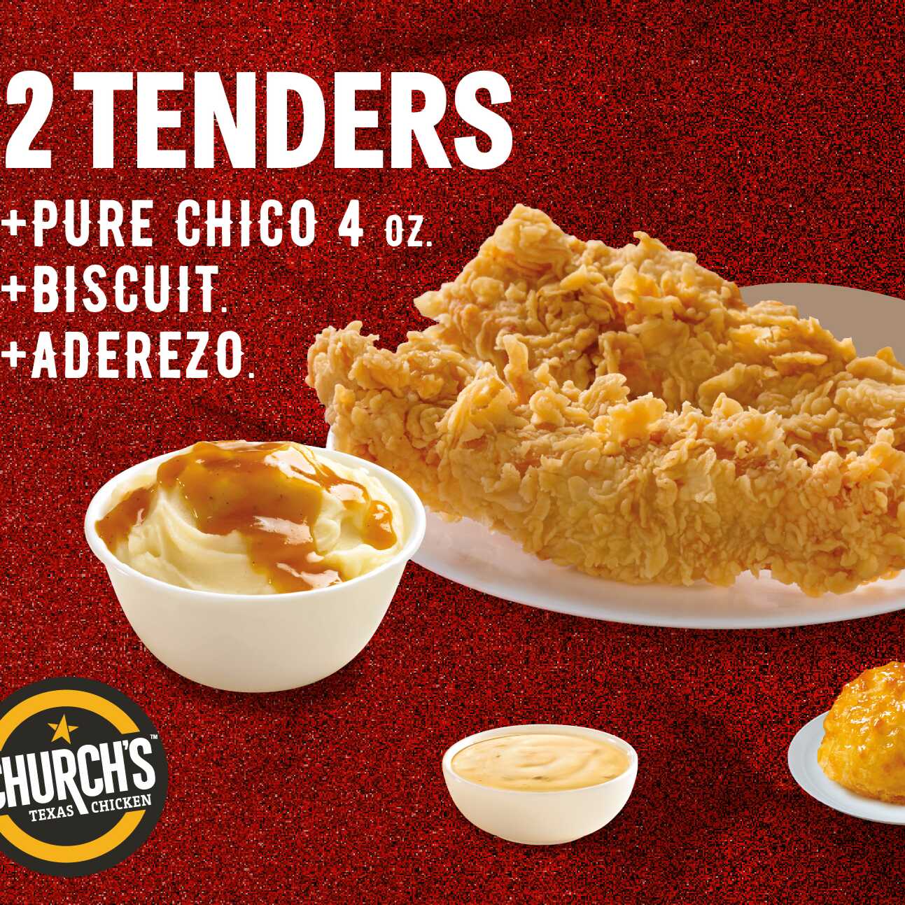 2 Tenders, 1 Pure,1 Aderezo y 1 Biscuits