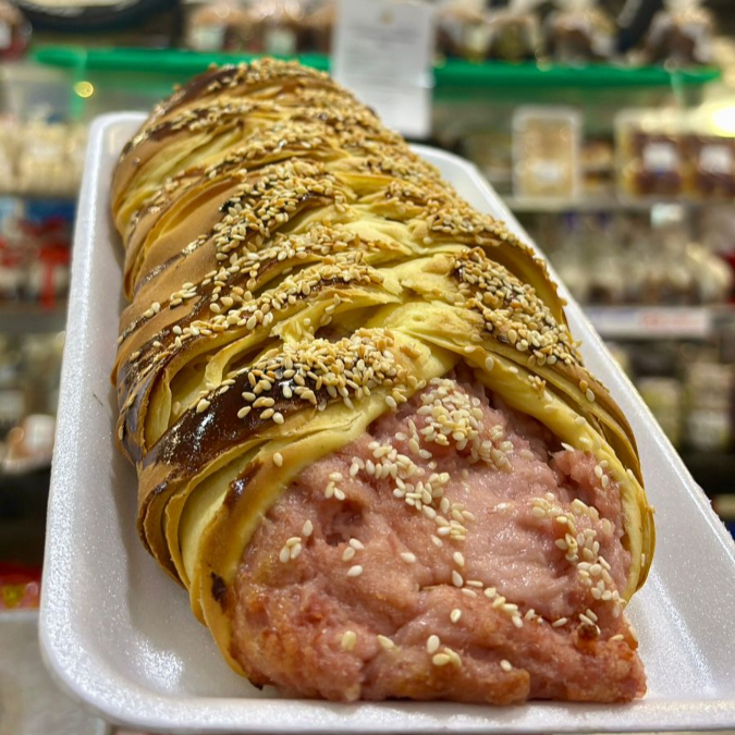 Deliciosa massa folhada trançada super recheada de Presunto e Queijo