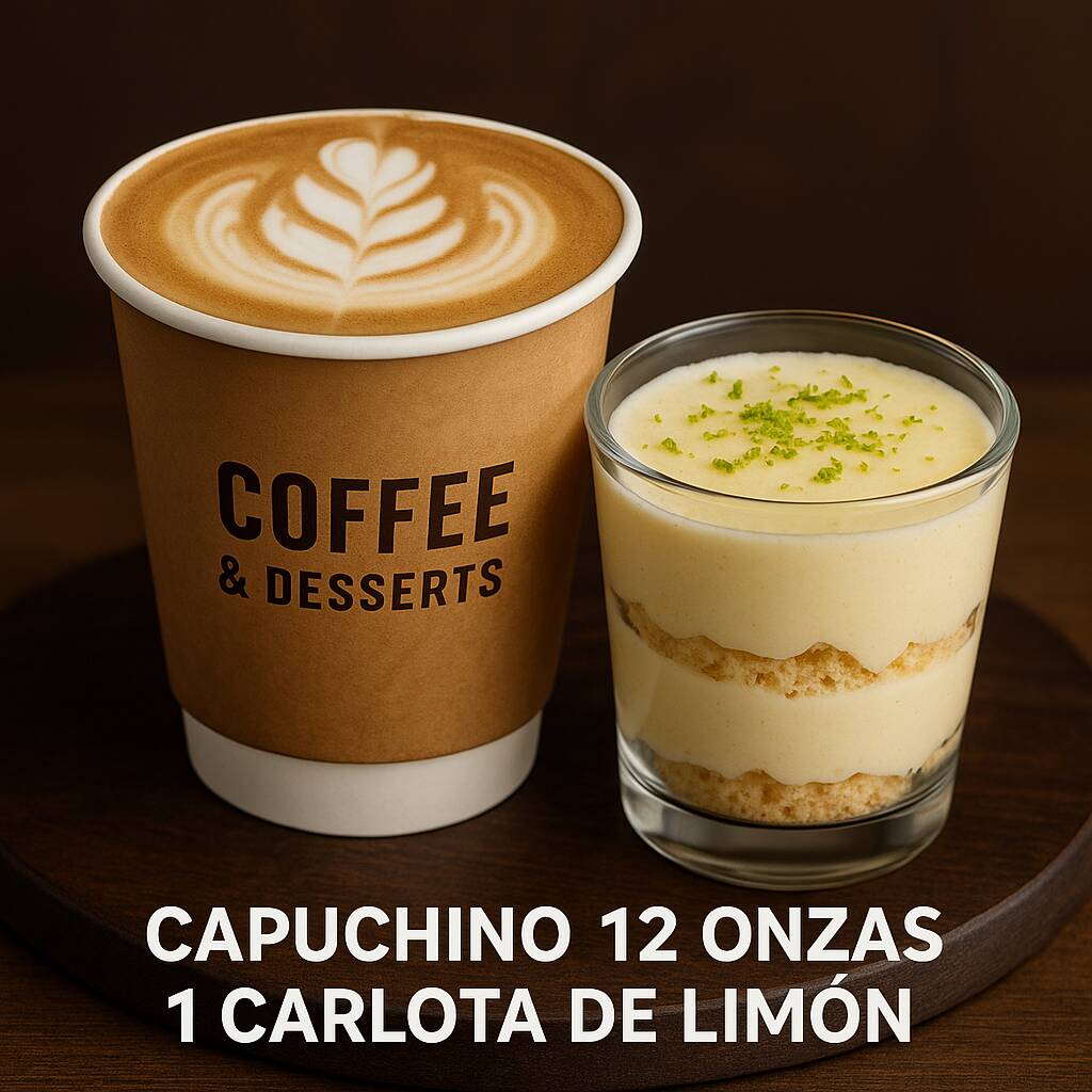 Combo Capuchino 12 Onzas + Carlota de limón