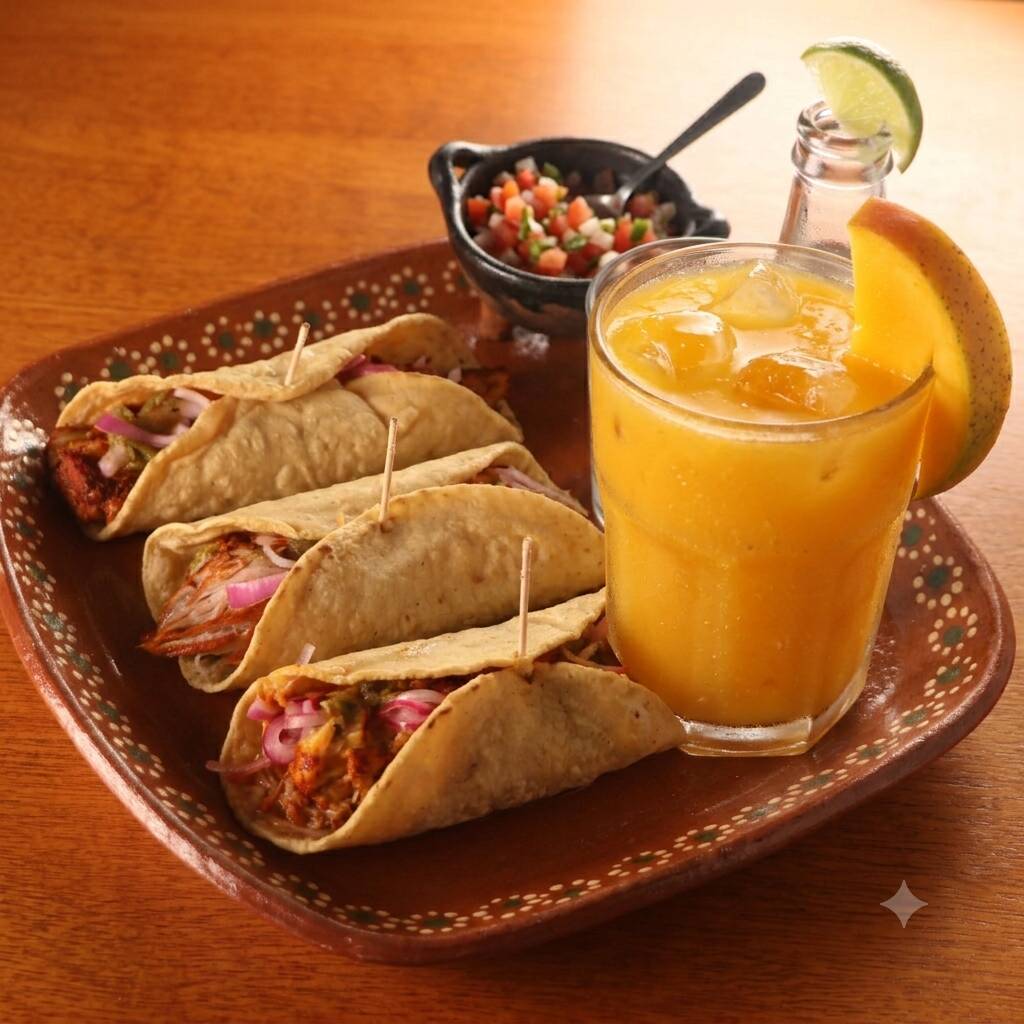 3 Tacos de Cochinita + Agua del Día