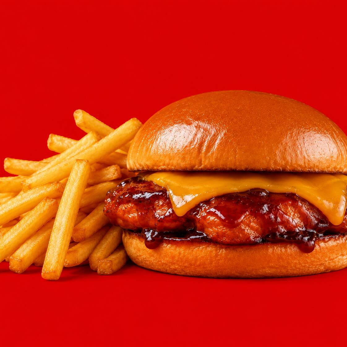 HONEY BBQ BURGER + PAPAS