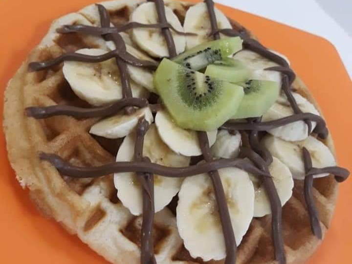 Waffle con Nutella, Plátano y Kiwi